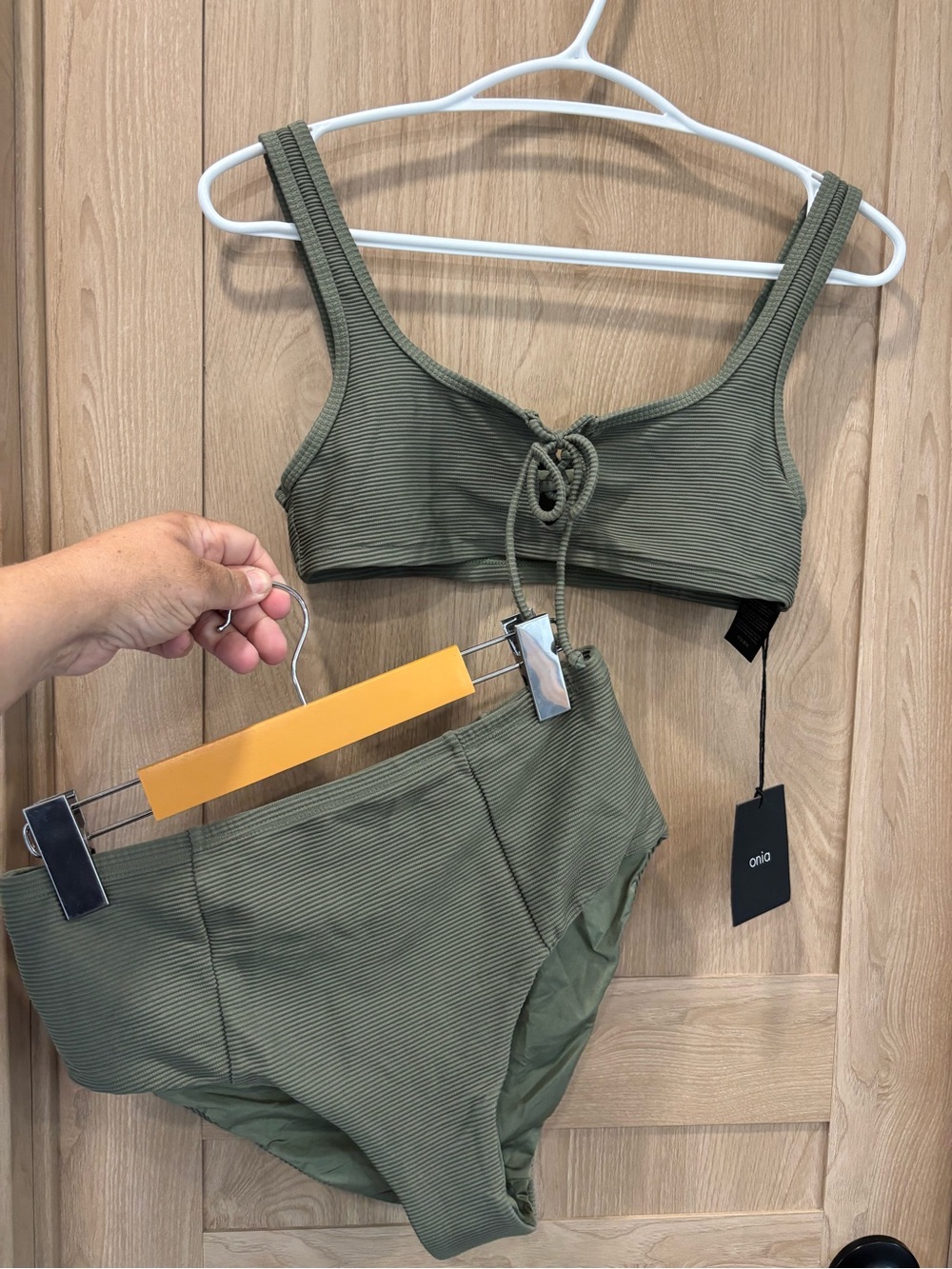 Onia Erin Top & Bottom Bikini Swim Suit Size L NEW